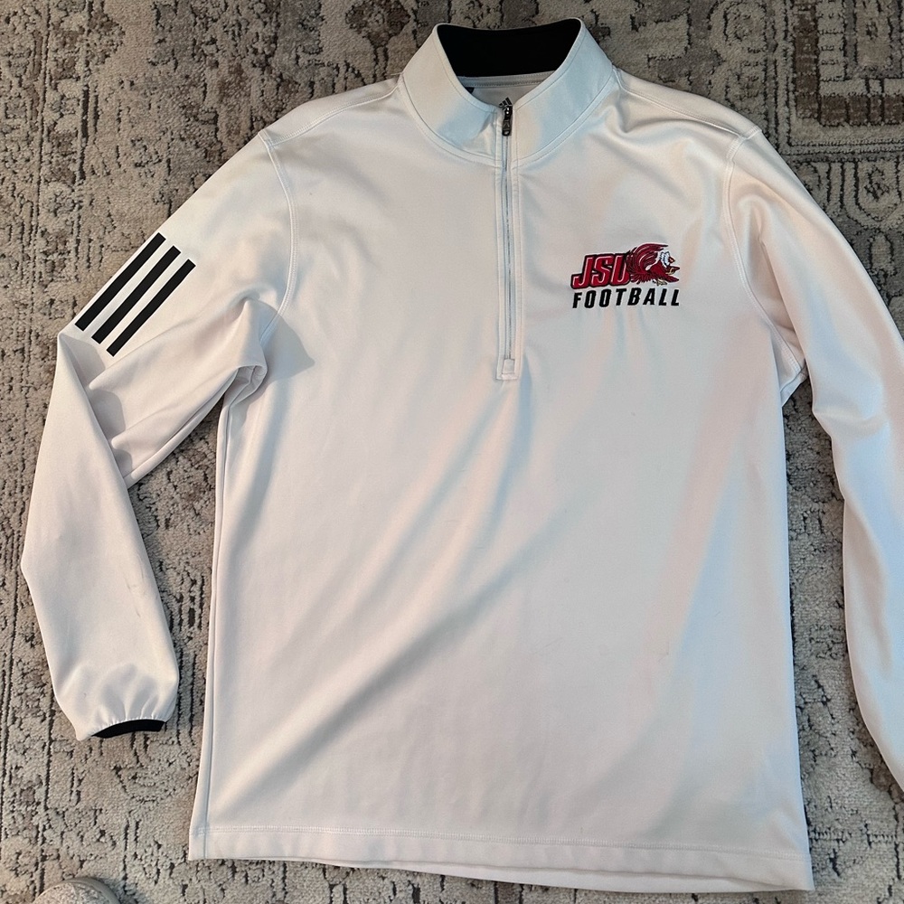 JSU Football White Quarter-Zip Pullover